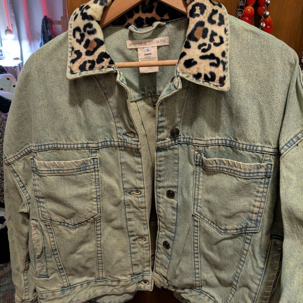 Free People x Tricia Fix Denim Reworked Jacket Size S